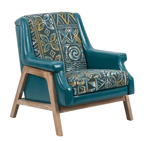 Velvet Fabric Tufted Wooden Framework Armchair