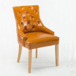 Wooden Legs Tufting Upholstery Dining Chair