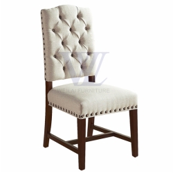 Luxury Hand Nailed Fabric Dining Chair
