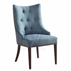 Luxury Oak Legs Buttoned Dining Chair