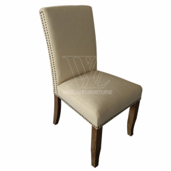 Classic Solid Legs Nailed Dining Chair