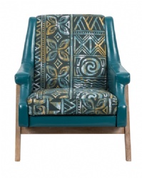 Velvet Fabric Tufted Wooden Framework Armchair